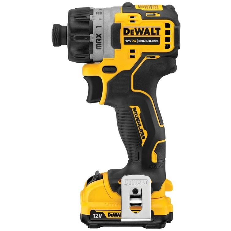 DeWalt 12V suktuvas, šoninis vaizdas