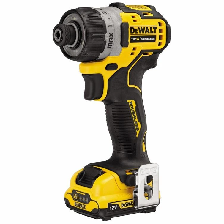 Kompaktiškas DeWalt 12V suktuvas su įdėtu akumuliatoriumi