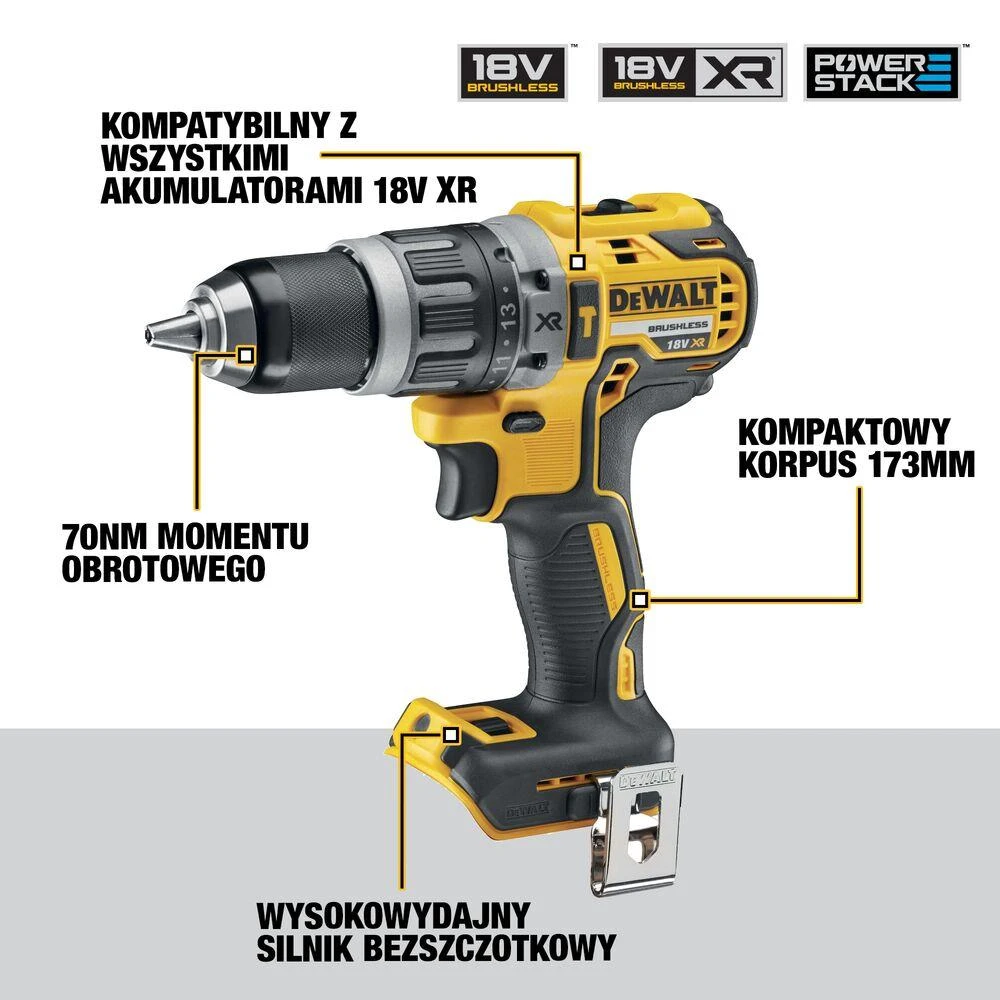 DeWalt smūginis suktuvas su techninėmis charakteristikomis