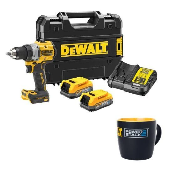 Dewalt akumuliatorinis suktuvas gręžtuvas DCD800E2T 18V, 2x1,7Ah Powerstack akumuliatoriai
