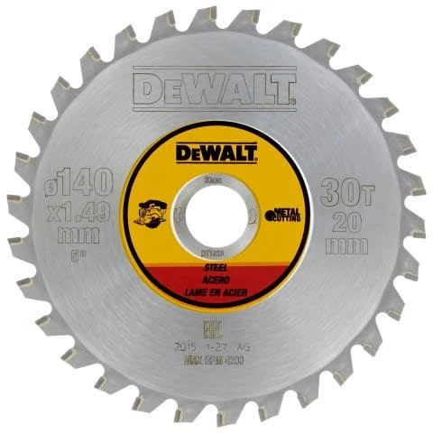 Pjovimo diskas metalui DeWalt; 140x1,49x20,0 mm; Z30; 1,5°