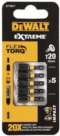 DEWALT KOŃCÓWKA UDAROWA T20x25 /5szt. EXTREME IMPACT TORSION