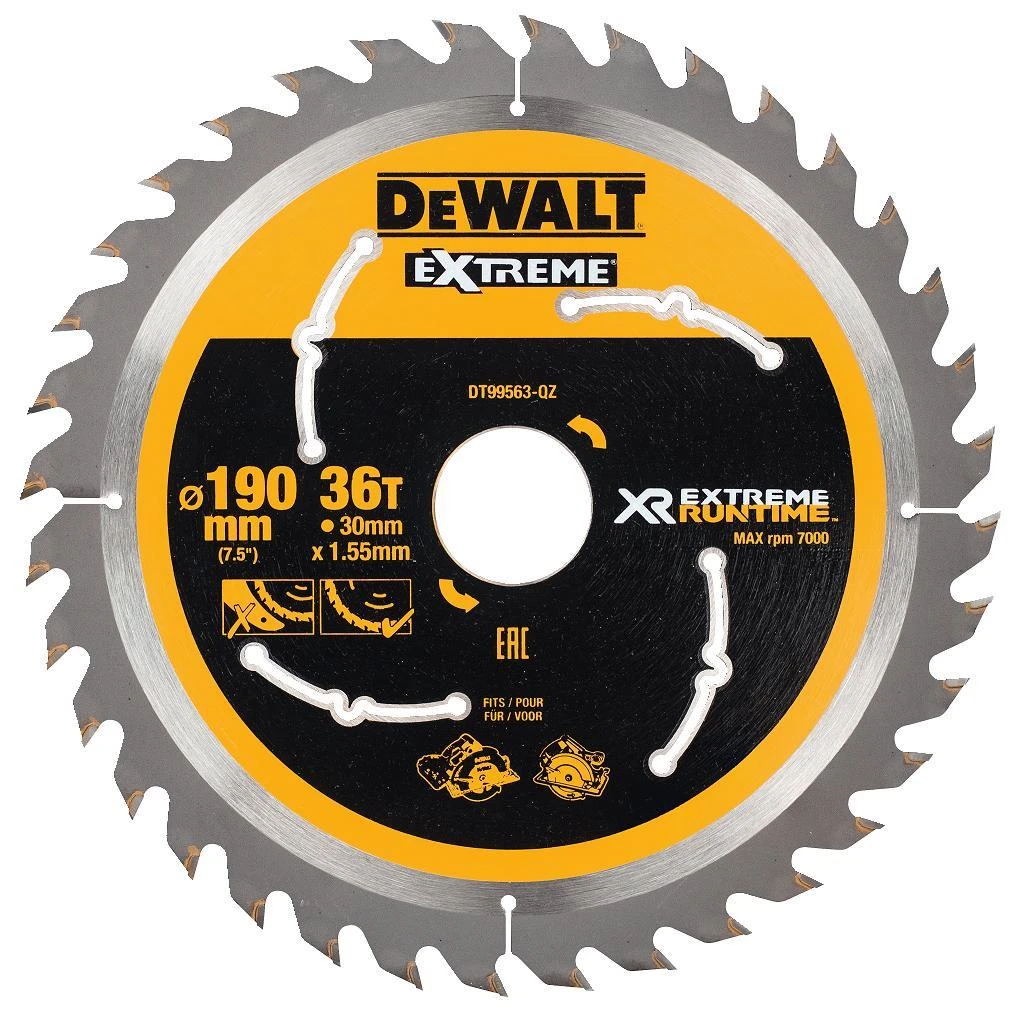 DeWalt Dewalt diskinio pjūklo diskas 190 mm, 36 dantys (DT99563)
