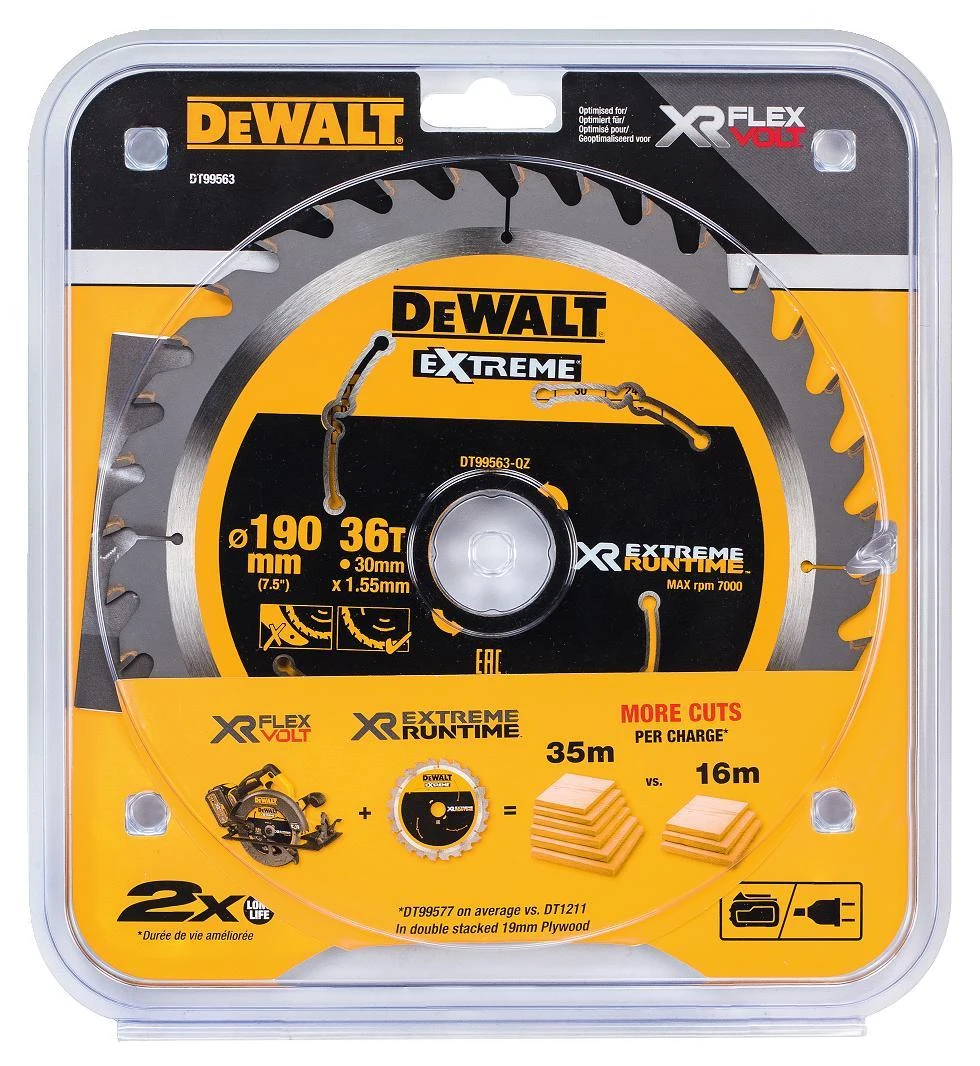DeWalt Dewalt diskinio pjūklo diskas 190 mm, 36 dantys (DT99563)