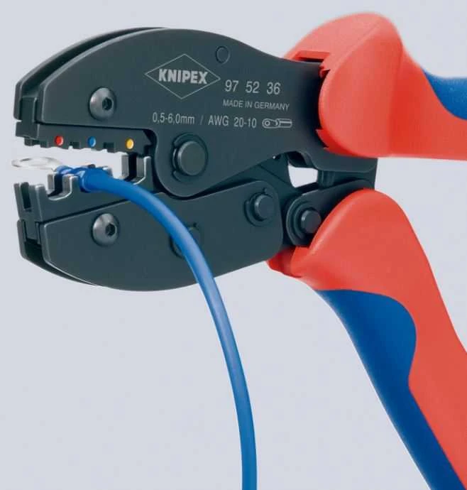 Laidų antgalių užspaudimo replės 0,5-6mm2, Knipex