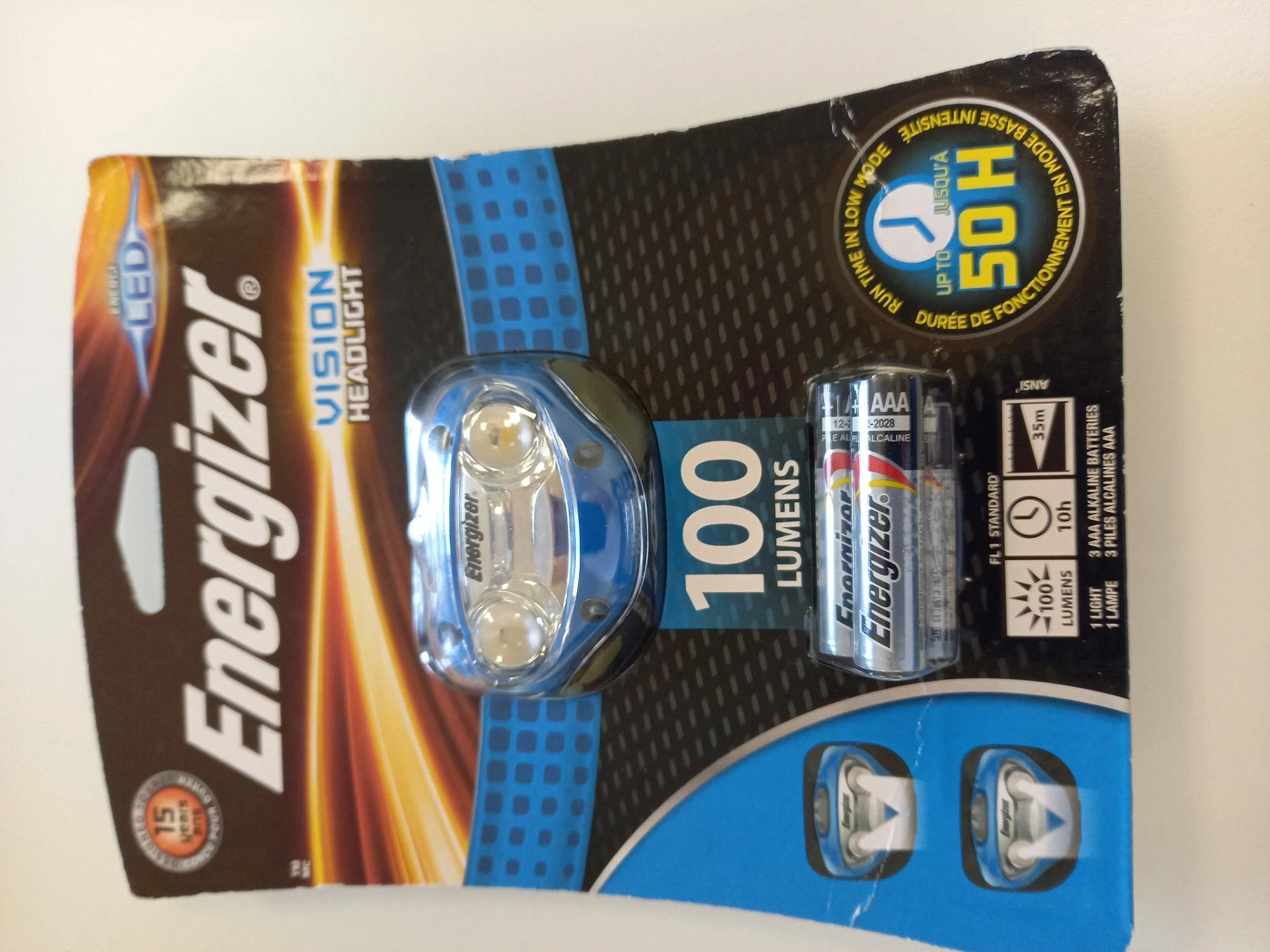 Energizer 100lm galvos žibintuvėlis Vision
