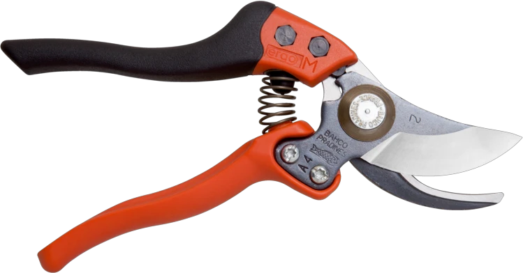 Bahco Profesionalus, ergoniminis sekatorius. Didelei rankai, 2 dydžio galva (iki 20 mm). Visos dalys yra keičiamos.