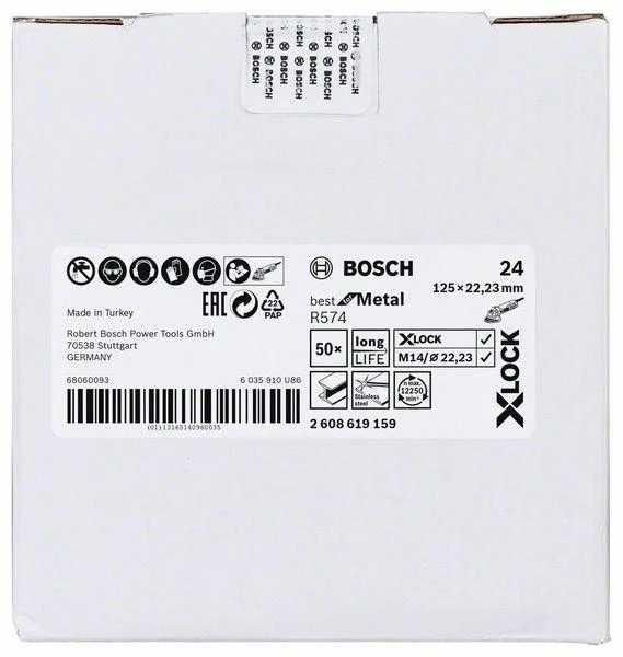 Bosch X-LOCK šlifavimo diskai Best Metal, D 125; K 80