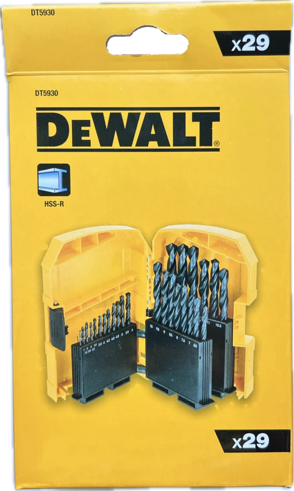 Grąžtas 29 metalo grąžtų rinkinys, HSS-R, dydžiai 1-13 mm, DEWALT [DT5930-QZ]