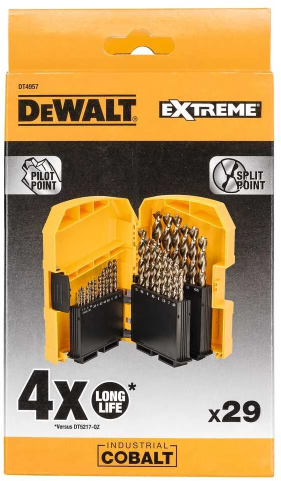 Grąžtas Grąžtų komplektas metalui DeWalt DT4957-QZ; 1-13 mm; 29 vnt.