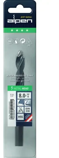 HSS grąžtas metalui 6,5 mm, METALINĖ GALVUTĖ, ALPEN [0066600650100]
