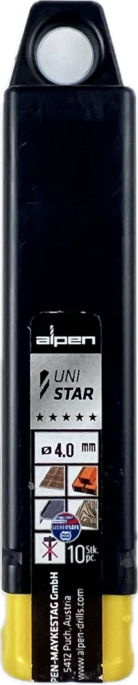 Universalus grąžtas 4,0 mm UNI STAR Alpen [0017000400100] riboto leidimo