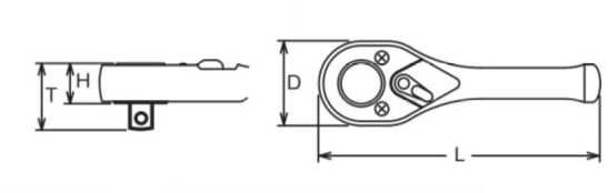 rankinis reketas 1/2", 24 dantys, 110 mm, KOKEN [3749S-1/2]