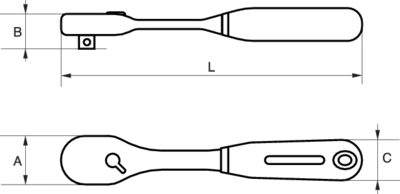 Bahco Terkšlė 1/2" siaurinta galva 72 dantukai/5° 265mm