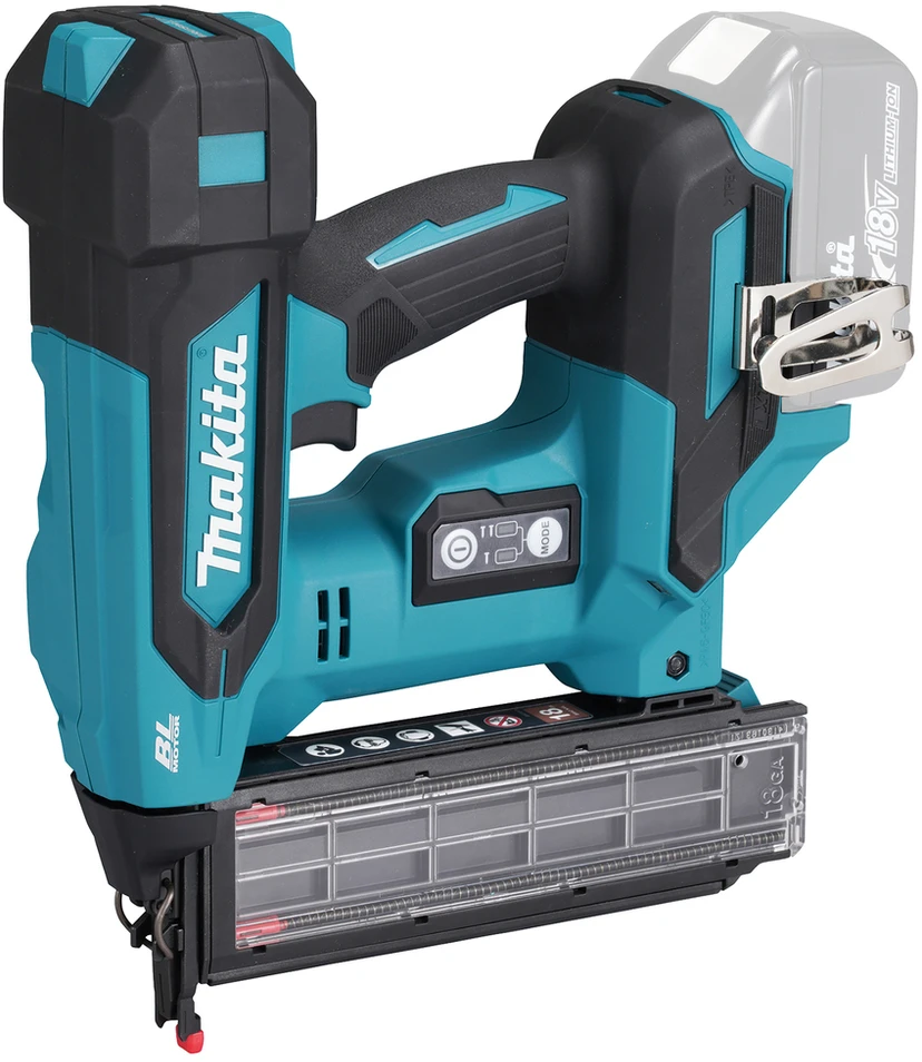 Makita DBN501ZJ Akumuliatorinis smeigiakalis LXT® 18V Li-Ion; BL-motor, 18 GA; ( 1,2mm ) 15-50mm, MAKPACK, Be akumuliatorių ir kroviklio!