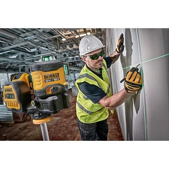 DeWalt kryžminių linijų lazerinis nivelyras DCE089NG18, 12V/18V, žalias, be akumuliatoriaus ir kroviklio