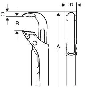 Vamzdinis raktas Bahco ERGO™, 430mm su greitos fiksacijos mechanizmu, vamzdžiams iki 1 1/2´´