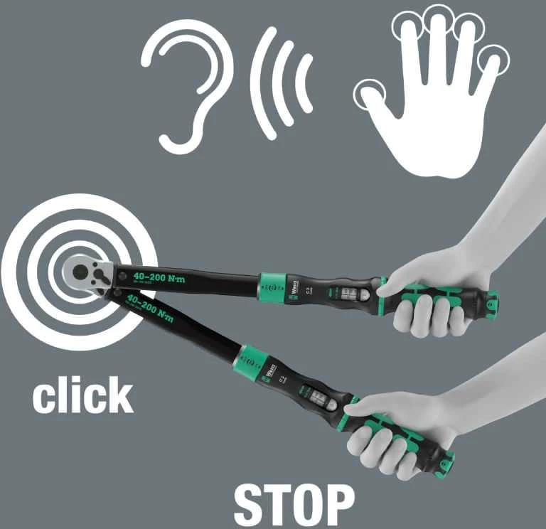 Wera dinamometrinis raktas CLICK-TORQUE C 3,1/2' X 40-200 NM