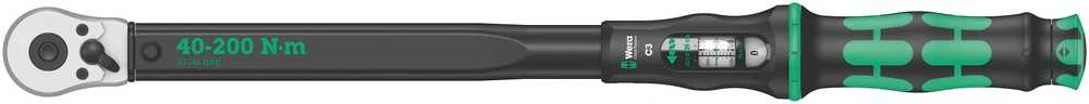Wera Click-Torque C 3 sukimo momento raktas su grįžtamuoju terkšle, 1/2", 40–200 Nm