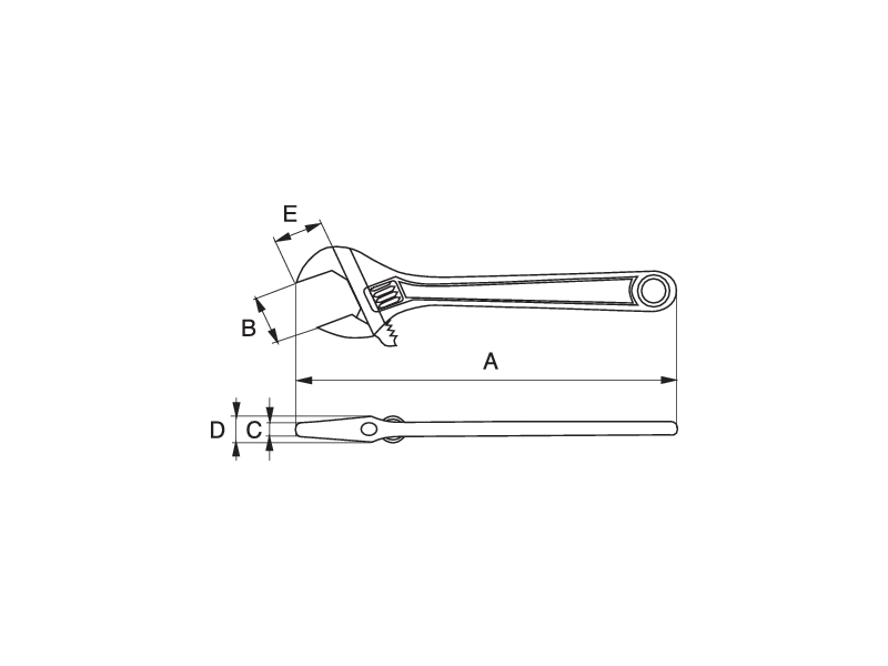 Švediškas reguliuojamas raktas 170 mm su plačiu 32 mm žiočių tarpu, Ergo, Bahco [9029 C]