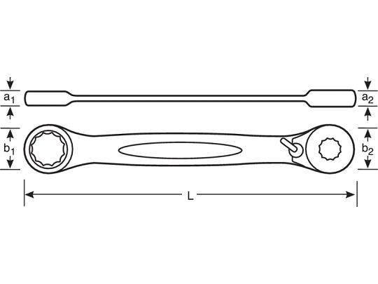 Antgalių terkšlytė, reversinė 1/4" su 8mm kilpiniu raktu Bahco