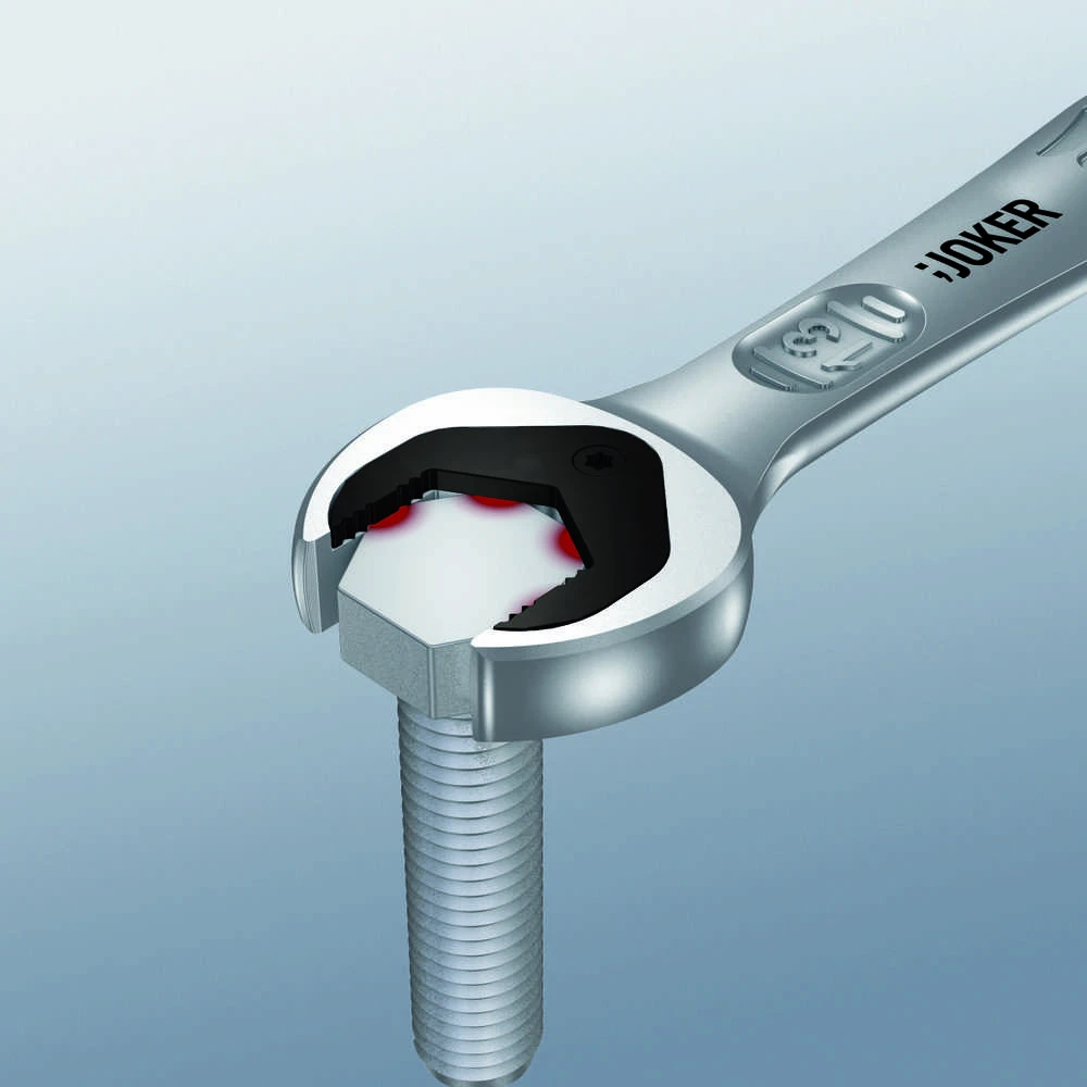 Kampinis atviro galo raktas su terkšle ir krypties jungikliu, 8 mm, „Joker Switch 6001“, „Wera“ [05020064001]