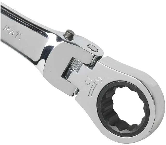 Bahco Kombinuotas terkšlinis reversinis raktas su lanksčia galva 17mm