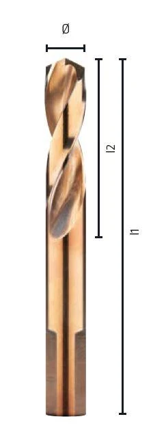 kobalto metalo grąžtas 8,5 mm HSS-Co PZ, trumpas su šlifuota 3 briaunų ALPEN rankena [0090600850100]