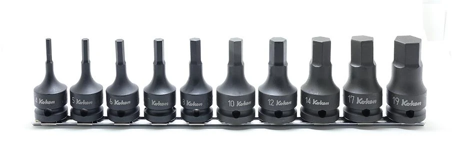 Šešiakampių smūginių galvučių rinkinys KOKEN RS14012M/10-L60 1/2"