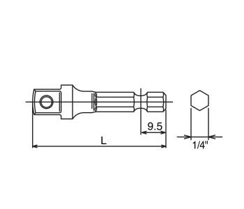 3/8" adapteris KOKEN 50 mm