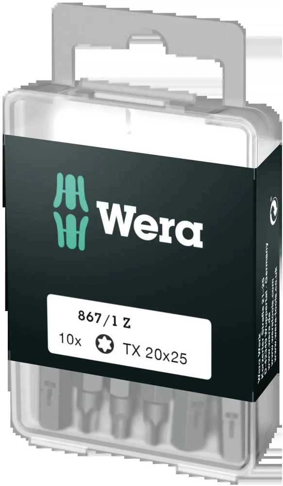 kompleksas 10vnt. antgaliai 1/4" varžtams su TORX-Plus lizdu, dydis TX40/25mm, Wera [05072412001]