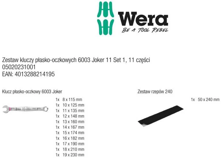 Kombinuotų veržliarakčių komplektas Wera 6003 Joker 11 Set 1; 8-19 mm; 11 vnt.