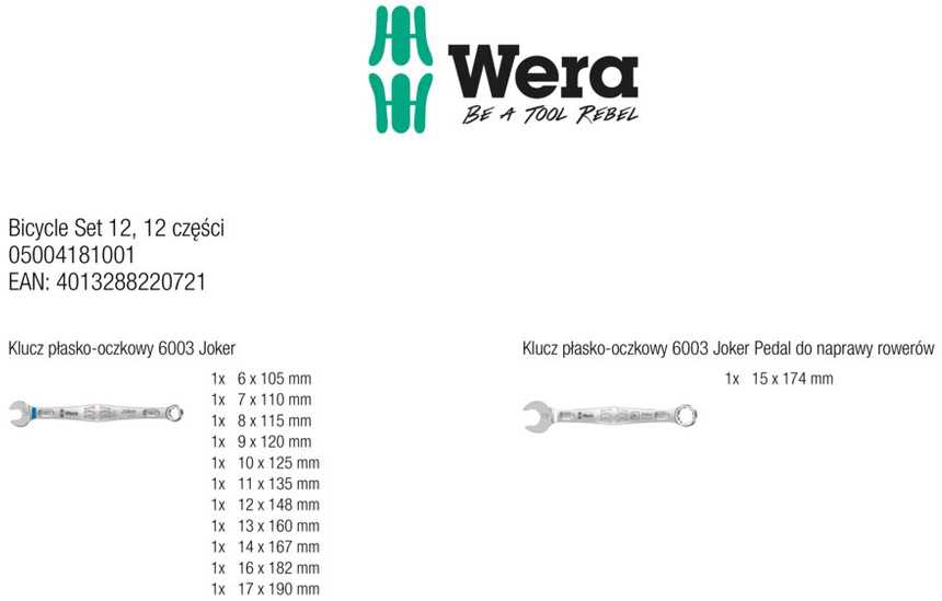 Wera dviračių rinkinys 12