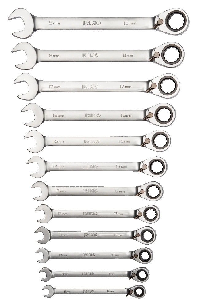 Reketinio veržliarakčio rinkinys 12 vnt 8-19mm Irimo