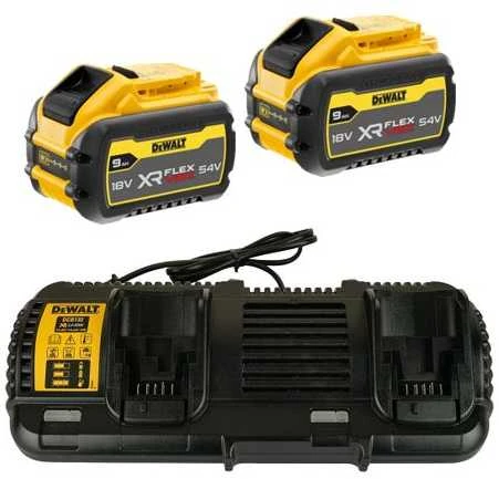 Dewalt DCB132 rinkinkys: 2x9,0 Ah akumuliatoriai + įkroviklis
