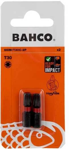 rinkinys 2 vnt 1/4" smūginiai antgaliai, skirti TORX varžtams T30/25mm, Bahco [66IM/T30C-2P].