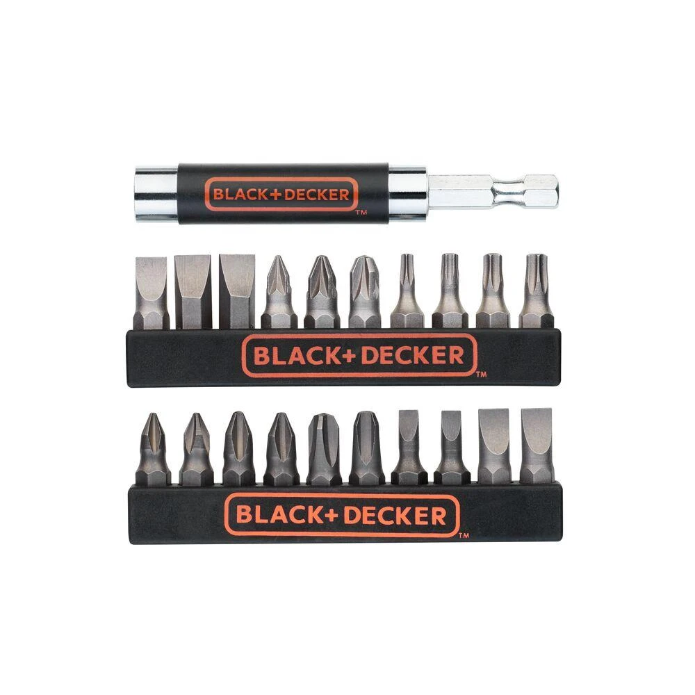 Grąžtas Black & Decker Juodas+DECKER Rinkinys AKCESORIÓW 21szt.