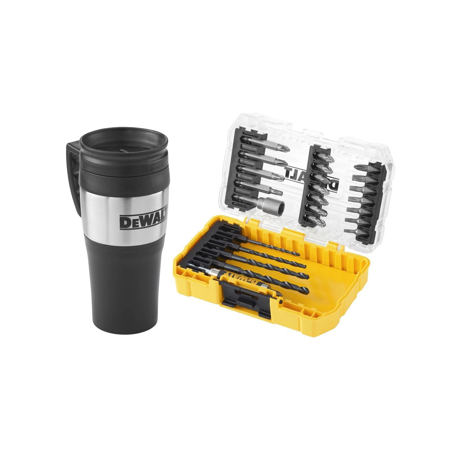 Dewalt grąžtų, sukimo antgalių ir terminio puodelio rinkinys DT70707, 26 vnt.