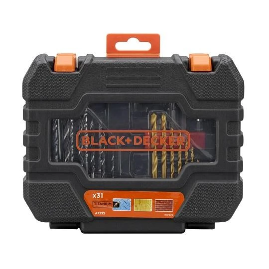 Black & Decker Juodas & Decker komplektas 31 vnt. grąžtai ir antgaliai 1/4" Juodas+DECKER [A7233-XJ]