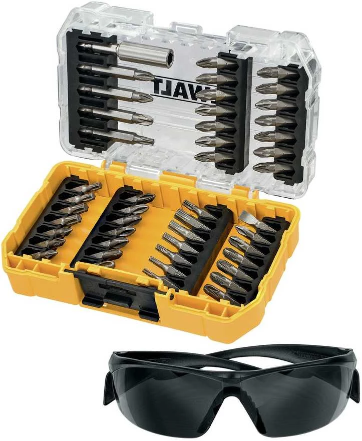 Sukimo antgalių komplektas DeWalt DT70703-QZ; 47 vnt. + akiniai nuo saulės
