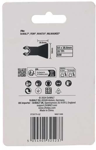 Įpjaunamasis pjūklelis DeWalt DT20775-QZ; 54 mm; 5 vnt.