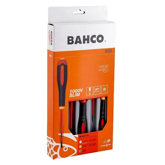 ERGO™ Slim VDE izoliuotų atsuktuvų rinkinys su 3 komponentų rankena – 5 vnt., Bahco