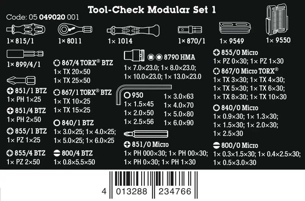 Wera Tool-Check Modular Set 1, 50 vienetų