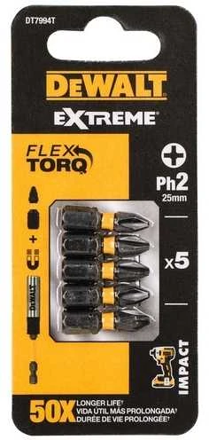 DEWALT KOŃCÓWKA UDAR. PH2x25 /5szt. EXTREME IMPACT TORSION