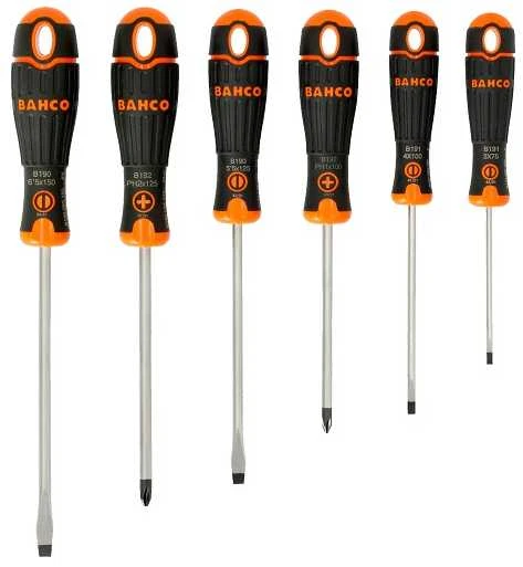 Atsuktuvų rinkinys 6 vnt BahcoFit PH1/2 + plokšti SL3/4/5,5/6,5