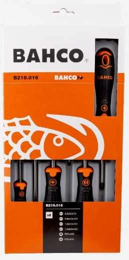 6 atsuktuvų rinkinys plokštiems varžtams ir Pozidriv, BAHCOFIT by Bahco [B219.016]