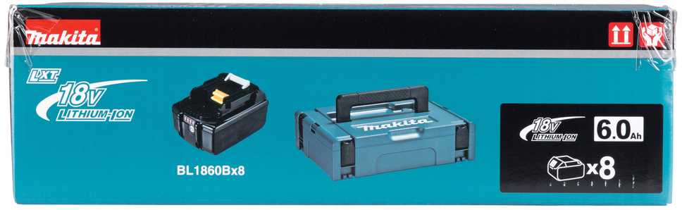 Makita 1915A1-7 Akumuliatorių komplektas BL1860Bx8 18V 6,0Ah MAKPAC
