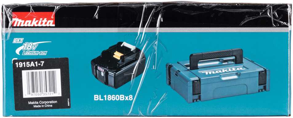 Makita 1915A1-7 Akumuliatorių komplektas BL1860Bx8 18V 6,0Ah MAKPAC