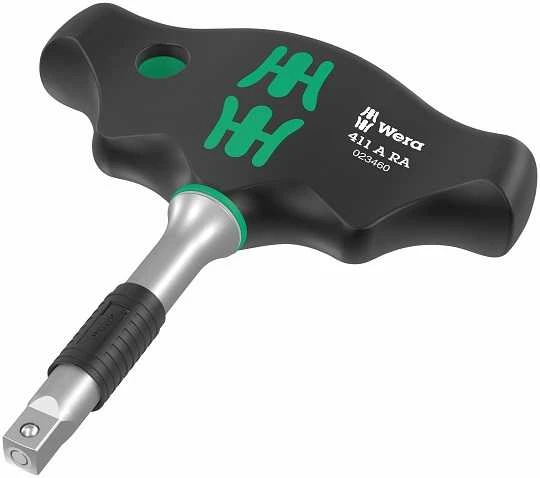 Terkšlinis T formos atsuktuvas su galvutėmis, 9vnt 6-13mm Wera Kraftform Kompakt 400 RA