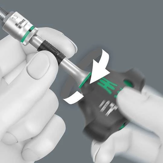 Terkšlinis T formos atsuktuvas su galvutėmis, 9vnt 6-13mm Wera Kraftform Kompakt 400 RA